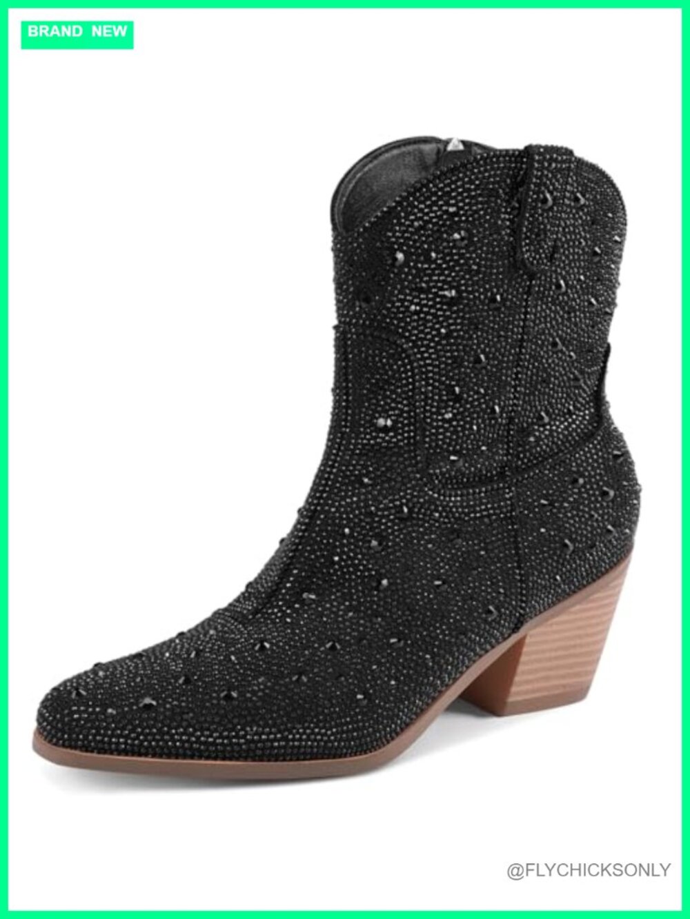 Rhinestone Cowboy Ankle Boots Women Sparkly Cowgirl Booties Western Bling